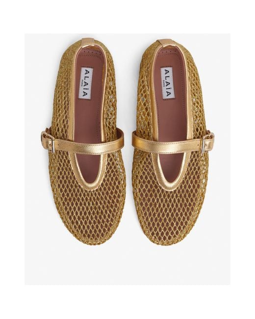 Alaïa Multicolor Alaïa Laminated Fishnet Ballet Flats