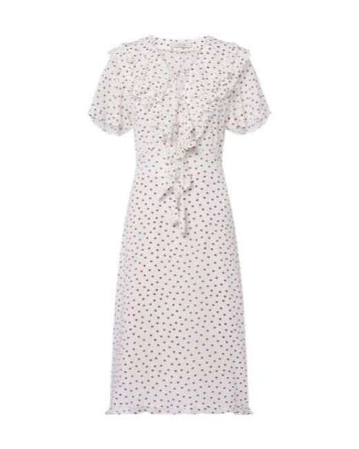 Dorothee Schumacher White Dancing Dots Polka-Dot Georgette Midi Dress