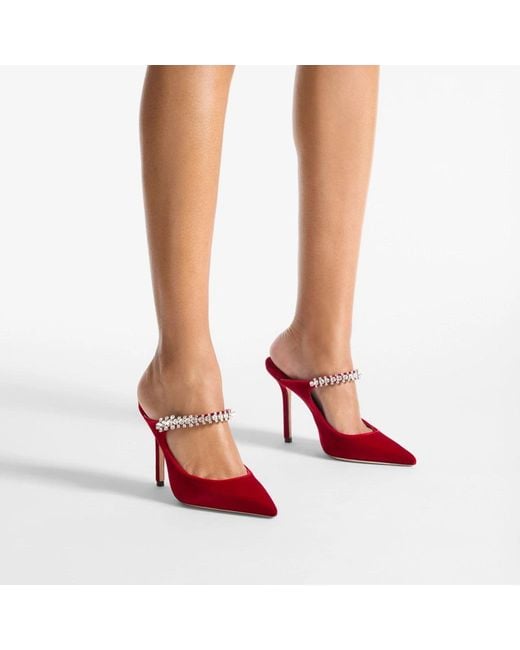 Jimmy Choo Red Pointed-Toe High-Heeled Sandals