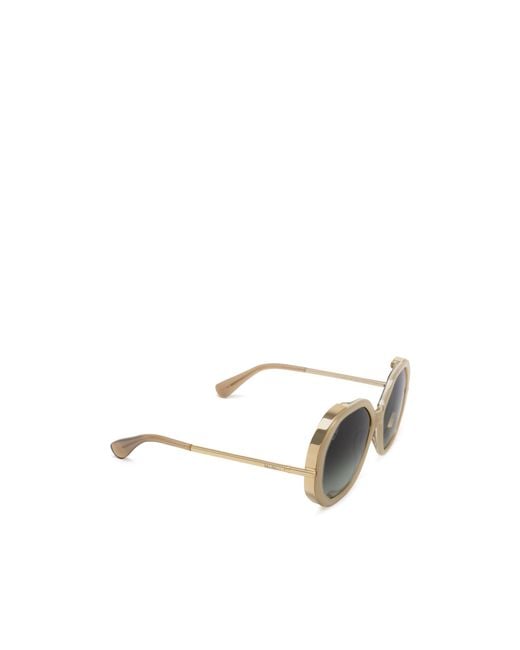 Max Mara Green Irregular Frame Sunglasses
