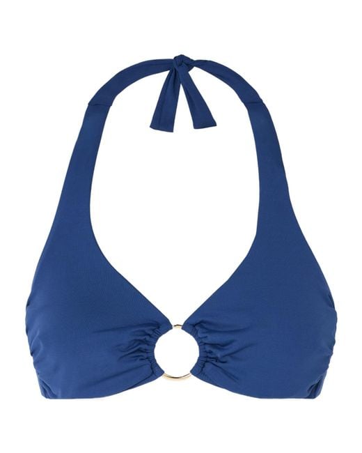 Melissa Odabash Blue Bustier Bikini Top With Embellishments
