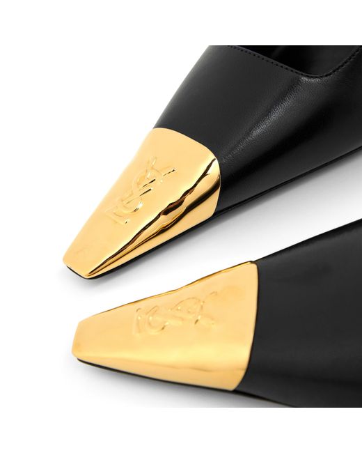 Saint Laurent White Open-Heel Slingbacks