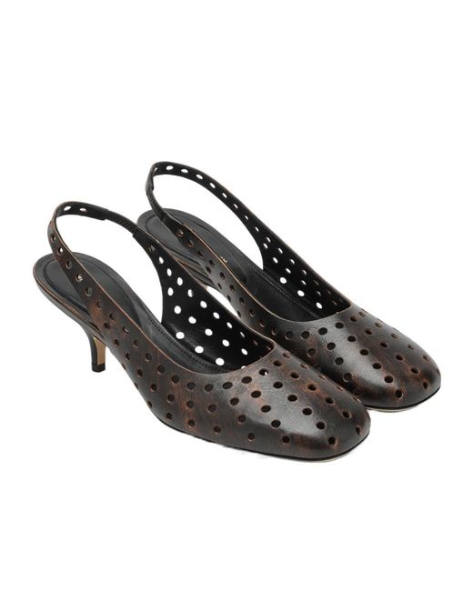 Dries Van Noten Brown Openwork Slingback Shoes