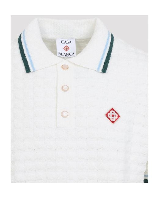 Casablanca White Short-Sleeve Polo Shirt for men