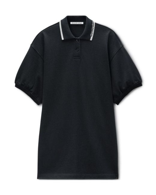 Alexander Wang Black T By Short-Sleeved Polo Mini Dress