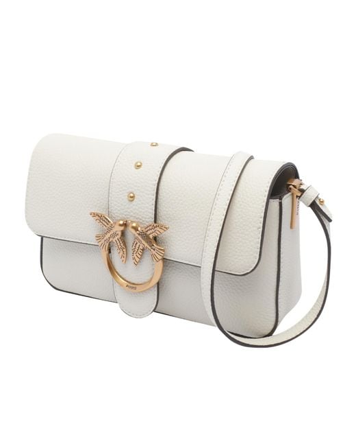 Pinko Natural Love Birds Foldover Top Satchel Bag
