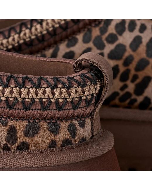 Ugg Brown Tazz Caspian Leopard-Print Slip-On Mules