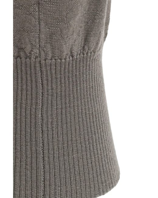Rick Owens Gray Solid Color Knitted Hat for men