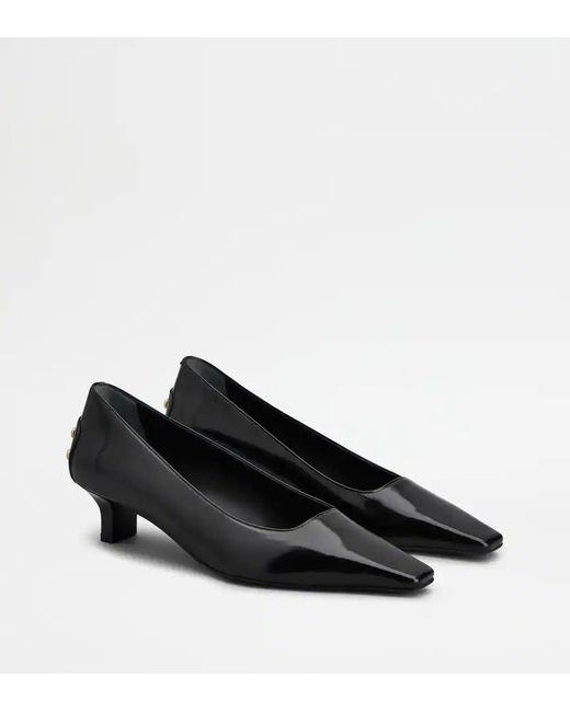 Tod's Black T 40 Kitten Heel Pumps