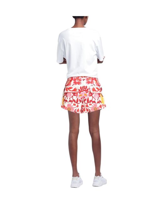 Farm Rio Red Floral-Print Shorts