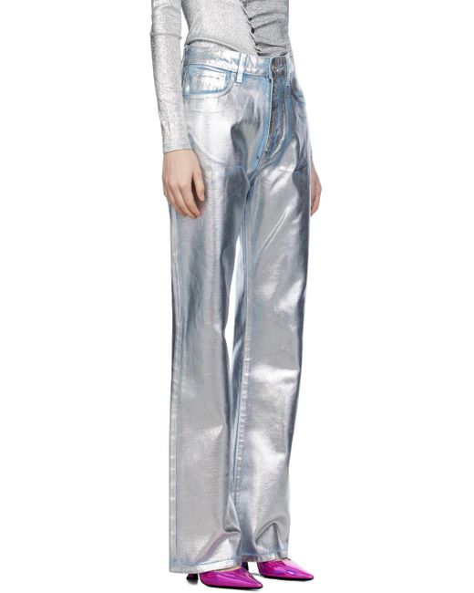 Rabanne Gray Mid-Rise Straight-Leg Jeans