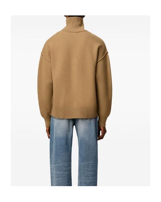 AMI Brown Ami De Coeur Turtleneck Jumper for men