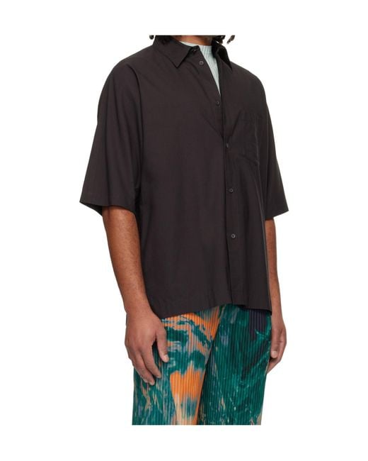 Homme Plissé Issey Miyake Gray Short-Sleeve Pocket Shirt for men