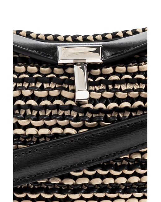 Totême Black Totême T-Lock Twist-Lock Clutch Bag