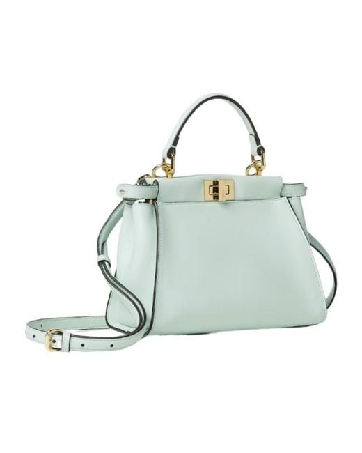 Fendi Green Peekaboo Leather Shoulder Bag