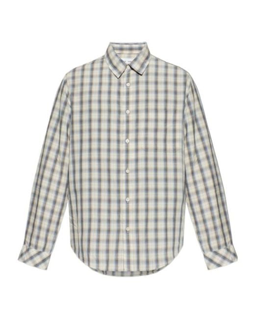 Samsøe & Samsøe Gray Checked-Pattern Shirt for men