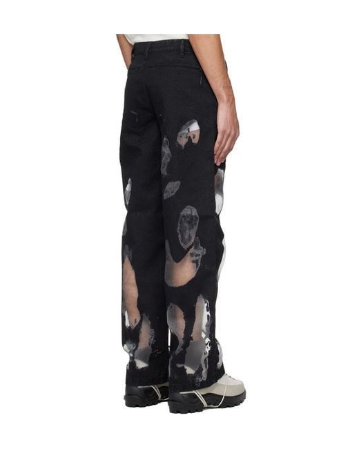 HELIOT EMIL Black Gallop Belt Loop Jeans for men