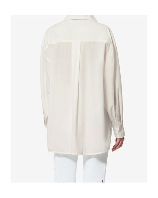 Isabel Marant White Chely Embroidered-Patches Drawstrting Shirt