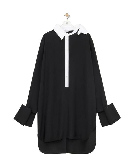 Loewe Black Anagram Embroidered Shirt Dress