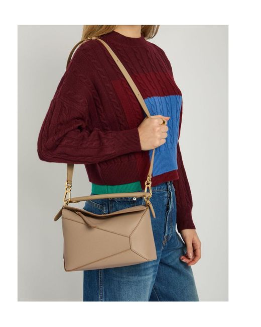 Loewe Natural Puzzle Edge Small Leather Shoulder Bag