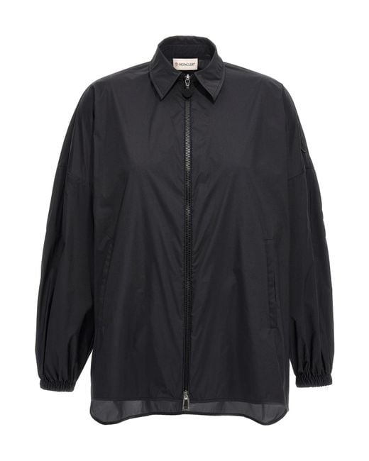 Moncler Black Zip-Up Hooded Jacket
