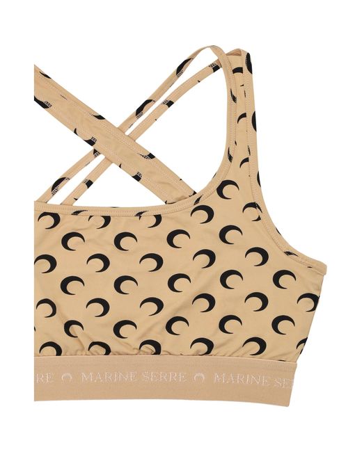 MARINE SERRE Natural All-Over Moon Printed Top
