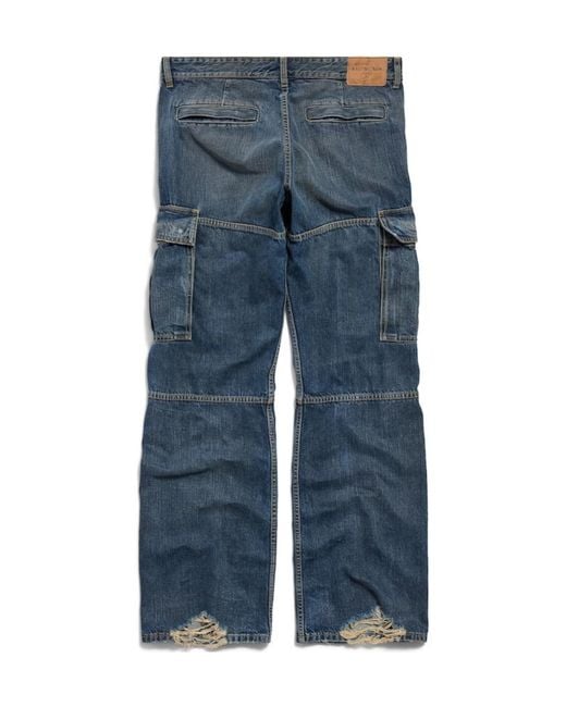 Balenciaga Blue Straight-Leg Cargo Jeans
