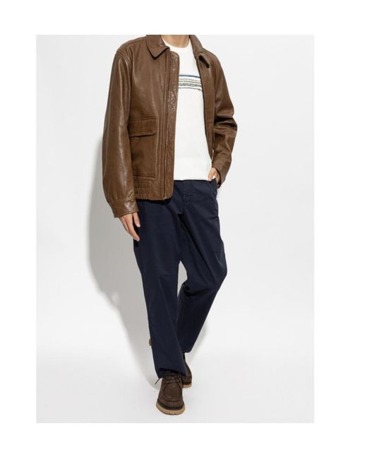 Paul Smith Brown Leather Jacket for men