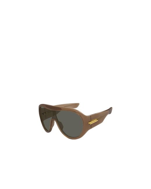 Bottega Veneta Green Eyewear Mask Frame Sunglasses for men