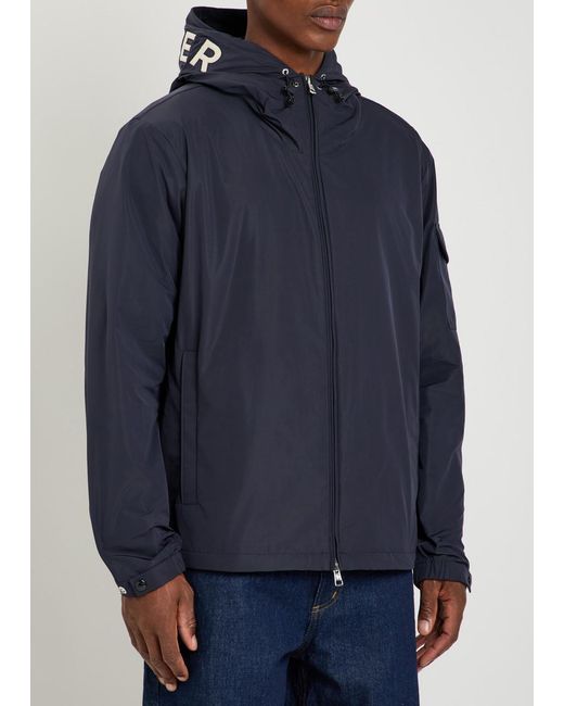Moncler Blue Hooded Zip Jacket for men