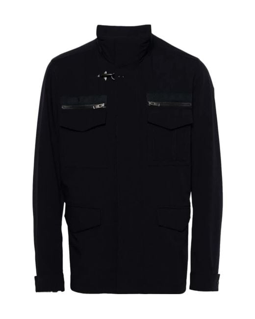 Fay Blue High Neck Shirt Jacket for men