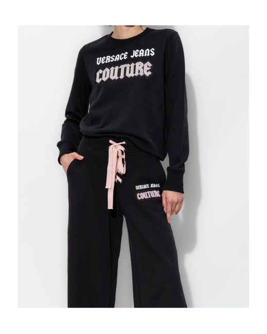 Versace Jeans Black Couture Logo Crewneck Sweater