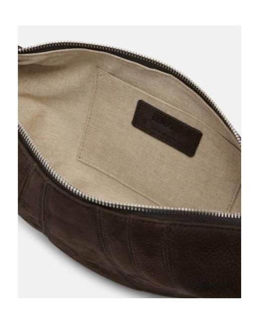 Lemaire Black Dark Suede Crescent Crossbody Bag