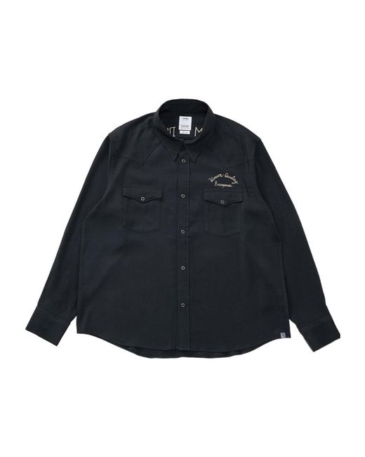 Visvim Blue Four Corners Long-Sleeve Shirt for men