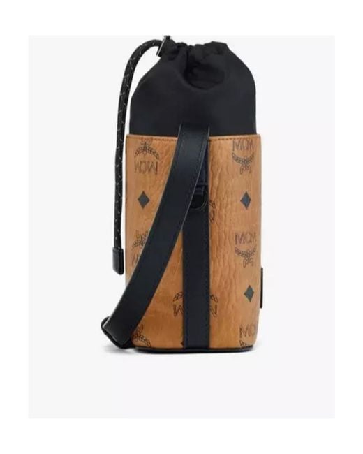 MCM Black Printed Shoulder Bag for men