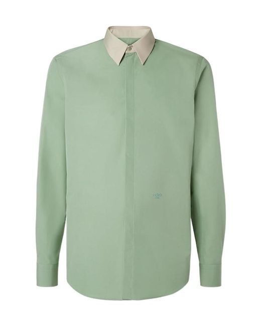 Fendi Green Light Poplin Shirt for men