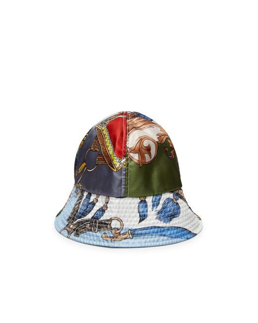 Comme des Garçons Blue Patterned Bucket Hat for men