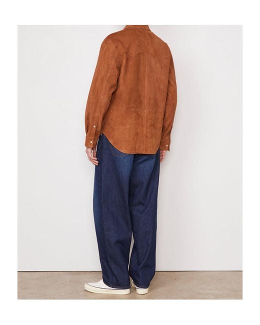 Officine Generale Orange Overshirt Marshell for men