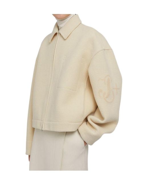 Jil Sander Natural Zip-Up Straight Hem Jacket