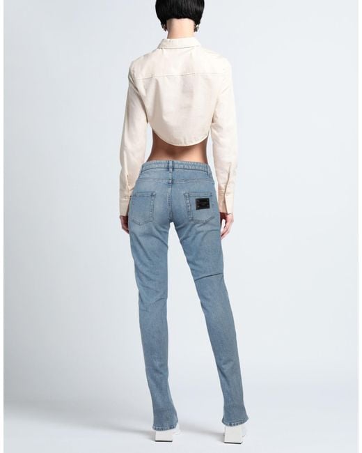 Dolce & Gabbana Blue Light Color Stretch Denim Bootcut Pants