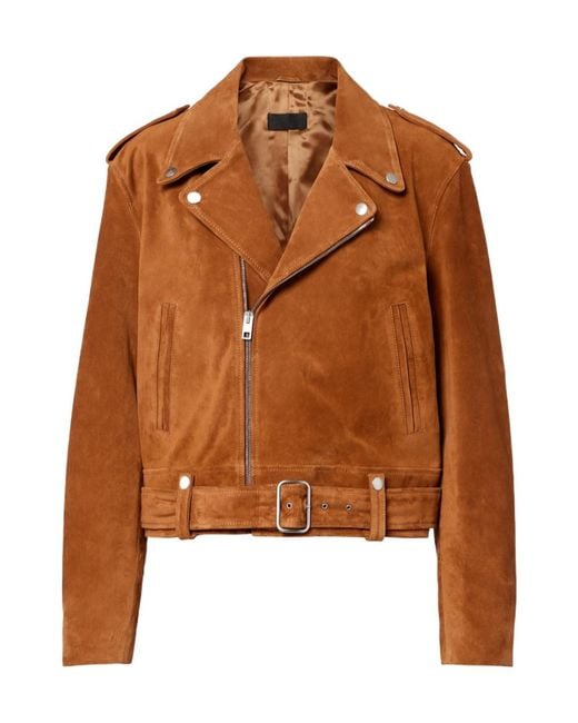 Nili Lotan Brown Evel Zipper Motorcycle Jacket