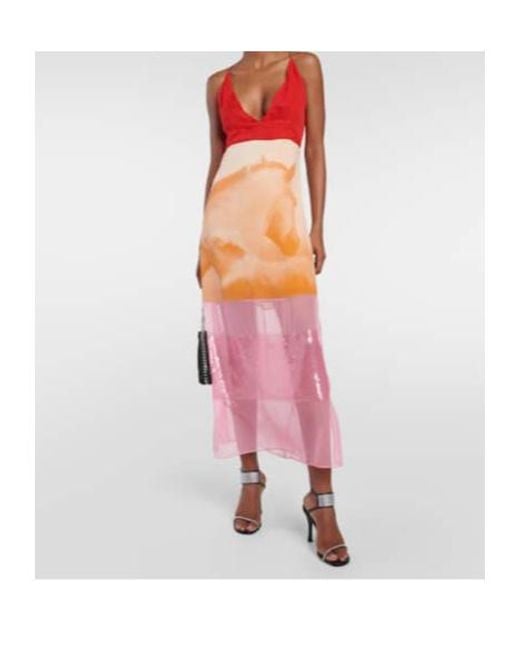 Stella McCartney Pink Sequined Midi Dress