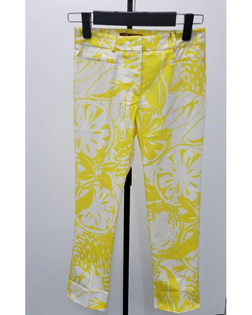 Max Mara Yellow Belt-Loop Casual Pants