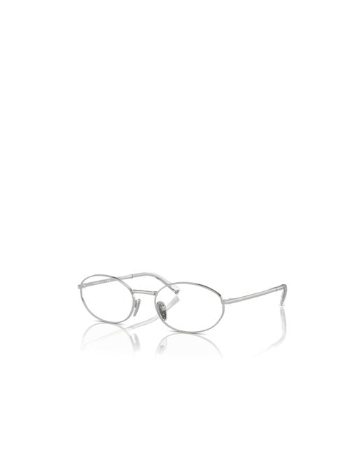 Prada White Eyewear Oval Frame Glasses