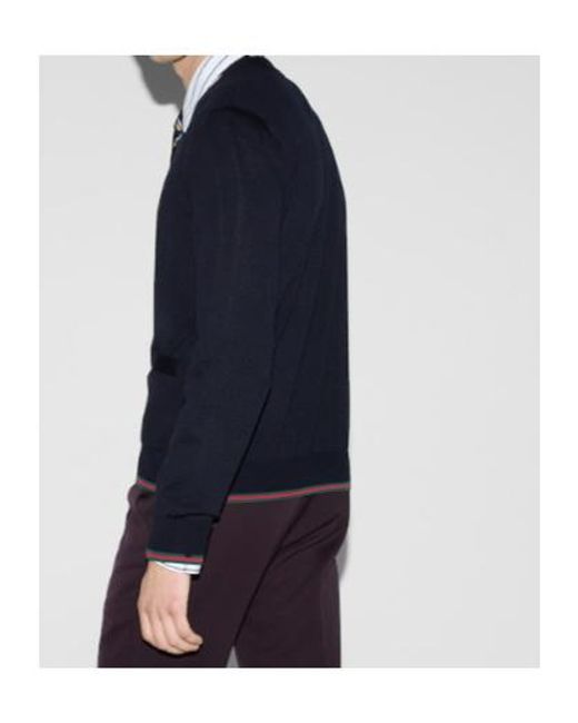 Gucci Blue Button-Up Knit Cardigan for men