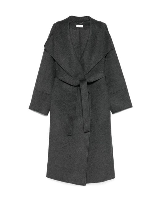Soft Goat Gray Belted Coat