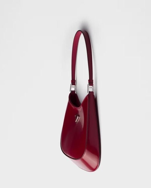 Prada Red Cleo Brushed Leather Shoulder Bag