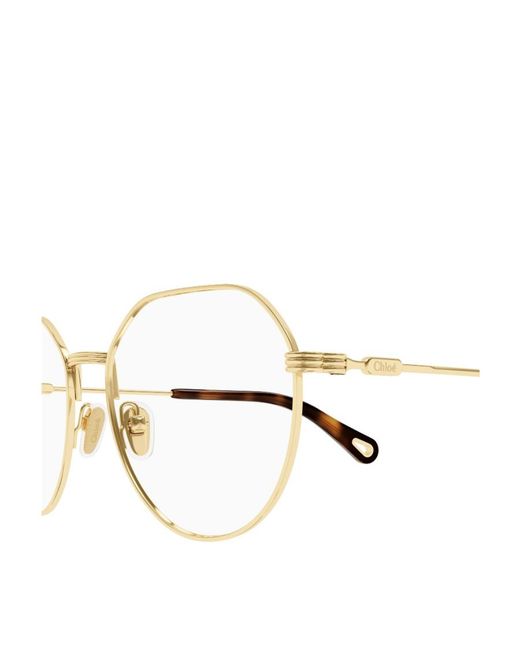 Chloé Metallic Chloé Eyewear Geometric-Frame Glasses