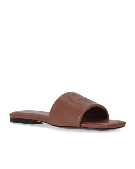 Anine Bing Brown Square Toe Flat Sandals