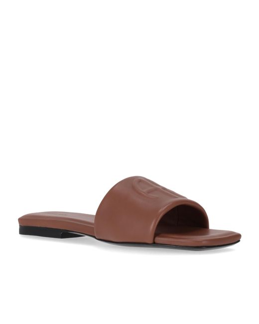 Anine Bing Brown Square Toe Flat Sandals